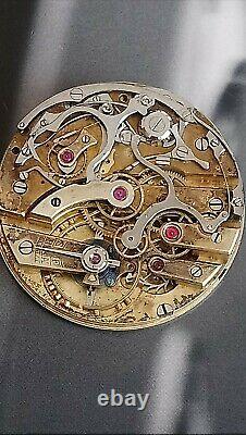 Quality Swiss Pocket Watch Chronograph movement signed +34029