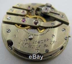 Quality Tiffany Pocket Watch Movement. Wolf tooth ratchet wheel