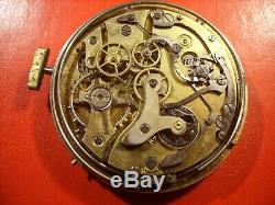 Quarter Repeater Chronograph, Pocket Watch Movement Swiss To Repair or Parts