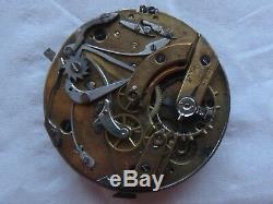Quarter Repeater & Chronograph Pocket watch movement & enamel dial stem to 12