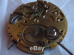 Quarter Repeater Pocket watch movement stem to 3 some parts missing to restore