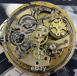 Quarter repeater chronograph hunter pocket watch movement + enameled dial