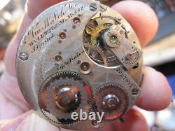 RARE 16s Waltham model 1872 AM grade 16J pocket watch movement w non mag balance