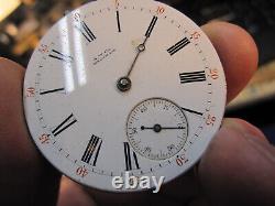 RARE 16s Waltham model 1872 AM grade 16J pocket watch movement w non mag balance