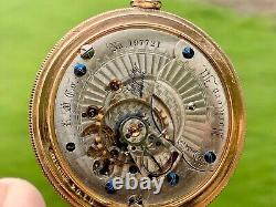 RARE 18s Rockford 15j ADJUSTED Md6 Pocket WatchEXPOSED ESCAPEMENTORIGINAL CASE