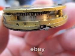 RARE 18s Trenton Convertable OF or HC LS pocket watch movement w good staff