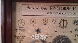 RARE/Antique WALTHAM RIVERSIDE 16 size Factory made PARTS Display RARE