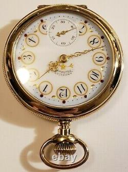 RARE Waltham Special grade 11J. Two-tone movement fancy dial 14K. G. F. (1898)