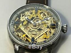 ROLEX MASONIC Skeleton Elegant Marriage Pocket Watch Movement