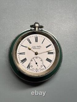 RUNNING 20s English Key Wind Silver Dennison Pocket Watch Buren 3/4 Movement