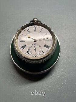 RUNNING 20s English Key Wind Silver Dennison Pocket Watch Buren 3/4 Movement