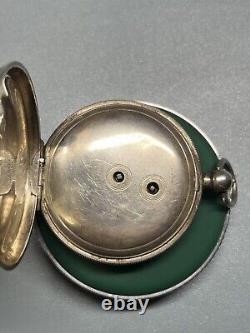 RUNNING 20s English Key Wind Silver Dennison Pocket Watch Buren 3/4 Movement