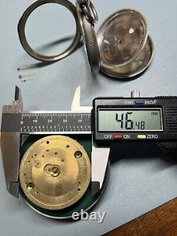 RUNNING 20s English Key Wind Silver Dennison Pocket Watch Buren 3/4 Movement