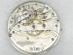 Rare 16s Hampden 21 Jewel Wm. Mckinley Pocket Watch Movement & Montgomery Dial