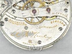 Rare 16s Hampden 21 Jewel Wm. Mckinley Pocket Watch Movement & Montgomery Dial