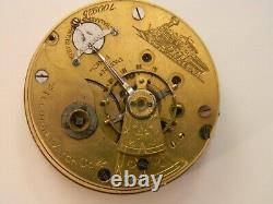 Rare 1887 Illinois G4 #2 Locomotive 11j 18s 24hr Pocket Watch Movement Repair