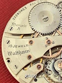 Rare 1918 Waltham 19 Jewel 10 Size Colonial A Pocket Watch Movement As Is