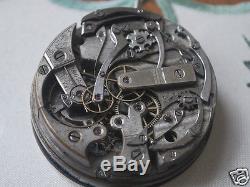 Rare Antique Edouard Beyuelin Locle Chronograph Pocket Watch Movement-For Parts