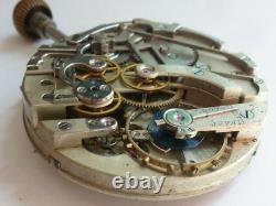 Rare Antique High Grade Swiss Pocket Watch Chronograph Movement