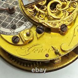 Rare Antique Pocket Watch Verge Movement By Mt. Vieusseux Genevea, C1760