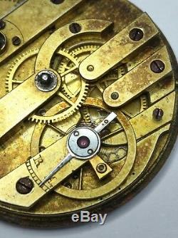 Rare Antoine LeCoultre & Fils Early Pocket Watch Movement with Breguet Hands