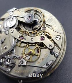 Rare CH Meylan Rattrapante Chronograph Pocket Watch Movement Runs 45mm