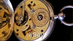 Rare Captain's Duplex Movement Pocket Watch. 950 Silver OF KW KS 50 mm Ca 1870's