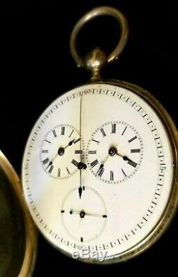 Rare Captain's Duplex Movement Pocket Watch. 950 Silver OF KW KS 50 mm Ca 1870's