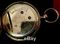 Rare Captain's Duplex Movement Pocket Watch. 950 Silver OF KW KS 50 mm Ca 1870's