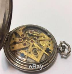 Rare Dudley Series 1 Pocket Watch Masonic Symbol Dial & Movement 14kt Case #840