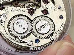 Rare Early Production 18s Columbus Watch Co. With Exposed Winding Wheels No. 2024