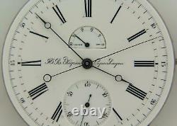 Rare Ekegren Chronograph With Wind Power Reserve Indicator Pocket Watch Movement