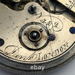 Rare For Part DENT London 412 Pocket Watch Movement Repair Not Work