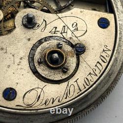 Rare For Part DENT London 412 Pocket Watch Movement Repair Not Work