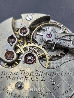 Rare Geneva Non-Magnetic Watch Co Pocket Watch Movement Paillard's Patent 43mm