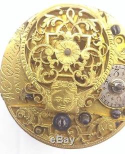 Rare George I Verge Fusee by William Kipling London Pocket Watch Movement 1715