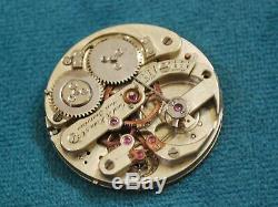 Rare High Grade CARL H Hain & Co. San Francisco Pocket Watch Movement -4 Parts