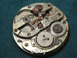 Rare High Grade CARL H Hain & Co. San Francisco Pocket Watch Movement -4 Parts