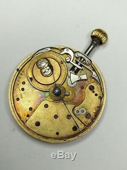 Rare High Grade Wolfs Teeth Pocket Watch Movement by F. Lecluse