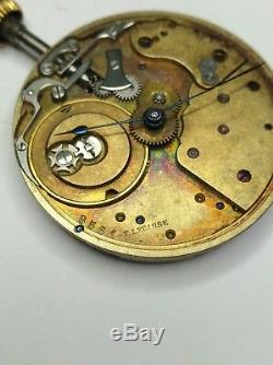 Rare High Grade Wolfs Teeth Pocket Watch Movement by F. Lecluse