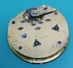 Rare Independent Dead Seconds, Dual Train, English Pocket Watch Movement (P106)