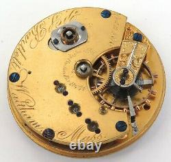 Rare Only 20,839 Made / 1871 Waltham P S Bartlett 10s 15j Pocket Watch Movement