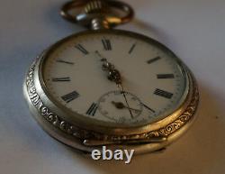 Rare! Silver 800. Very Beautiful. Pocket Watch. French LeCoultre movement