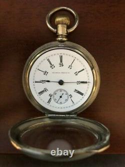 Rare Transitional 1887 Illinois 18s Pocket Watch with engraved Loco on Movement