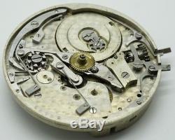 Rare Unmarked Meylan High grade pocket watch chronograph movement running