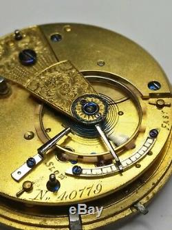 Rare Very High Quality Chain Fusee Up/Down Power Reserve Pocket Watch Movement