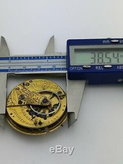Rare WM Robinson, Liverpool Patent (Possibly Tobias) Pocket Watch Movement AB26