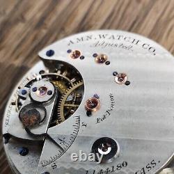 Rare Waltham 1874 American Watch Co Pocket Watch Movement, 6.5k Made (W168)