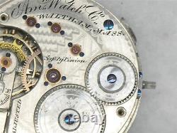 Rare Waltham Nickel & Gold 1872 Am'n Grade 16 Jewel Pocket Watch Movement