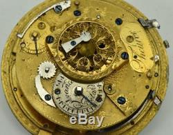 Rare antique verge fusee Repeater movement by G. H. Theurer c1790's. For repair